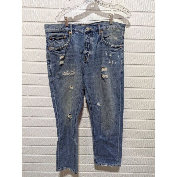 Purple Brand Men's Blue Mid-Wash Style No P003 Rare Find Hand Finished Jeans Siz - Picture 1 of 12